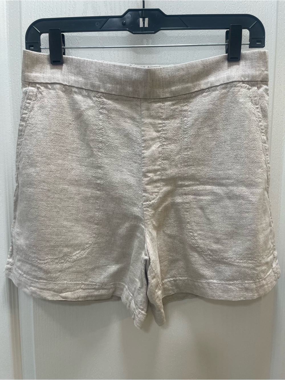 Banana Republic High-Waist Light Tan Linen Blend Shorts